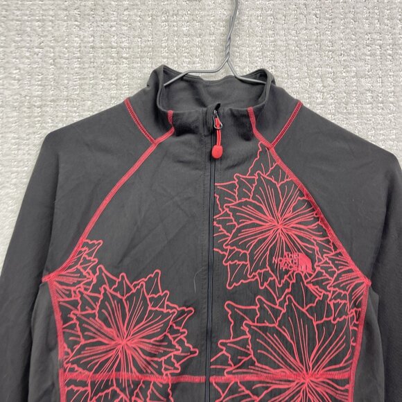 The North Face Athletic Mid Layer Full Zip Jacket Wom M Pink Floral Vapor Wick - Picture 4 of 10